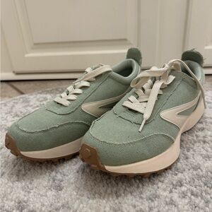 Dolce Vita Sage Green and Cream Women's Sneakers